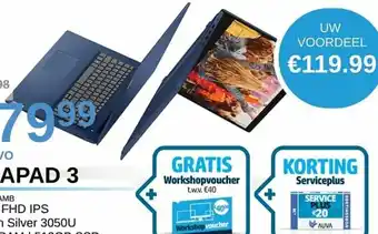 AUVA Lenovo Ideapad 3 81W2008AMB Gratis Workshopvoucher aanbieding