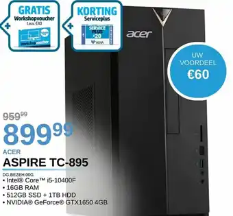 AUVA Acer Aspire TC-895 DG.BEZEH.00G Gratis Workshopvoucher aanbieding