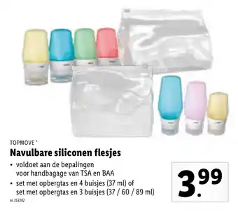 Lidl Topmove Navulbare siliconen flesjes aanbieding