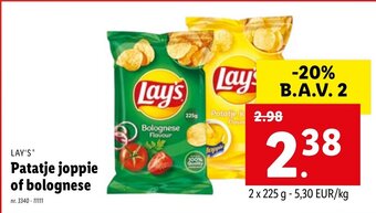 Lidl Lay's Patatje joppie of bolognese aanbieding