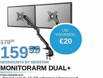 AUVA Neomounts By Newstar Monitorarm Dual FPMA-D650BLACK Uw Voordeel aanbieding