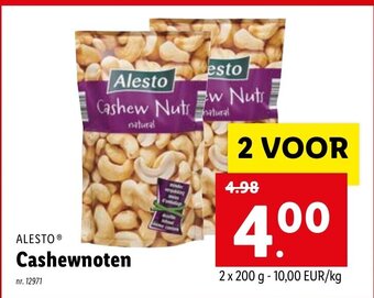 Lidl Alesto Cashewnoten aanbieding