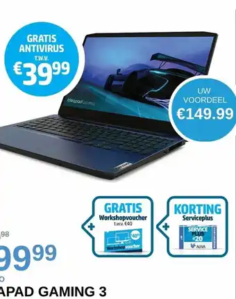 AUVA Lenovo Ideapad Gaming 3 B1Y40133MB korting Serviceplus aanbieding