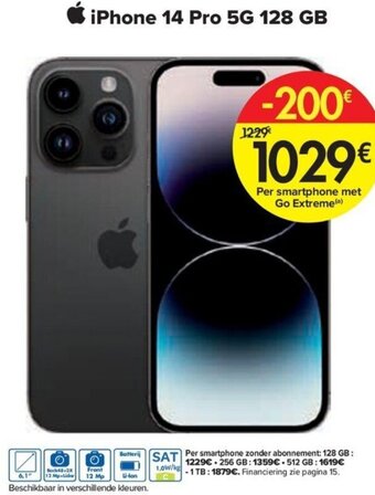 Carrefour iPhone 14 Pro 5G 128 GB aanbieding