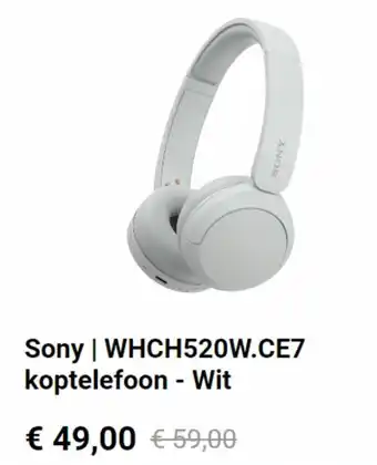 Krëfel Sony | WHCH520W.CE7 koptelefoon - Wit aanbieding