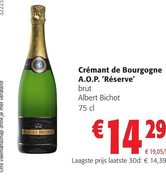 Crémant de Bourgogne A.O.P. 'Réserve' brut Albert Bichot 75 cl