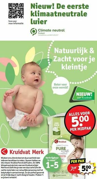 Kruidvat Kruidvat pure + soft luiers aanbieding