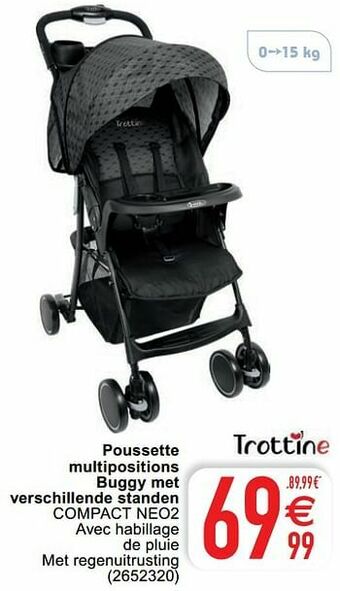 Cora Poussette multipositions buggy met verschillende standen compact neo2 aanbieding