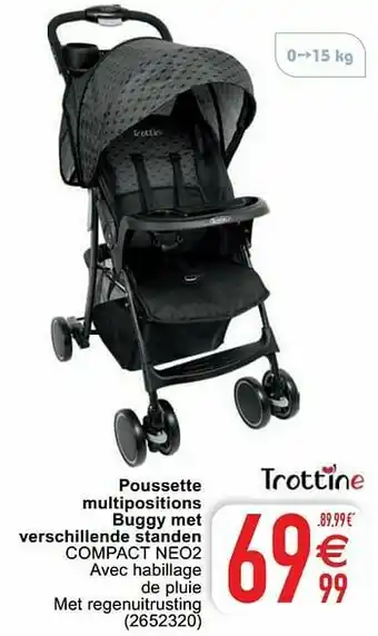 Cora Poussette multipositions buggy met verschillende standen compact neo2 aanbieding