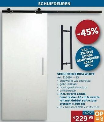 Zelfbouwmarkt Schuifdeur rica white aanbieding