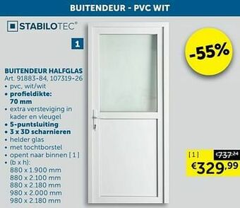 Zelfbouwmarkt Buitendeur halfglas aanbieding