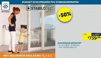 Zelfbouwmarkt Schuifraam antraciet aanbieding
