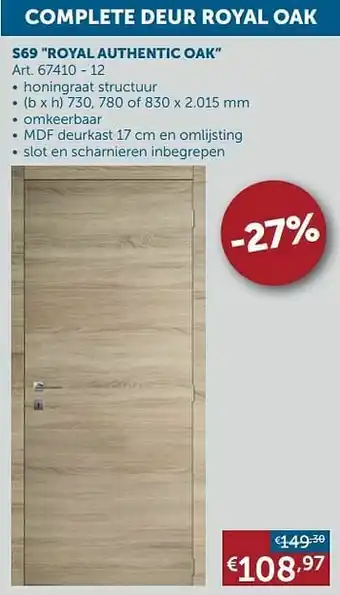 Zelfbouwmarkt S69 royal authentic oak aanbieding
