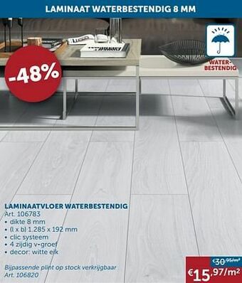 Zelfbouwmarkt Laminaatvloer waterbestendig aanbieding