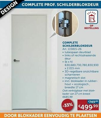 Zelfbouwmarkt Complete schilderblokdeur aanbieding