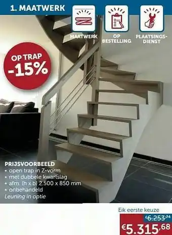 Zelfbouwmarkt Open trap in z-vorm eik eerste keus aanbieding