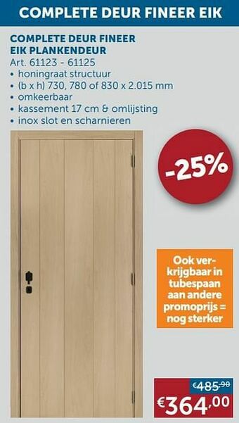 Zelfbouwmarkt Complete deur fineer eik plankendeur aanbieding