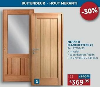 Zelfbouwmarkt Buitendeur meranti planchetten aanbieding