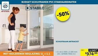 Zelfbouwmarkt Schuifraam antraciet aanbieding