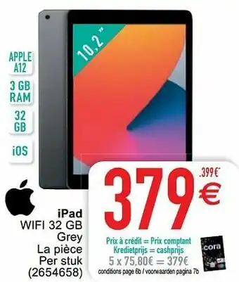 Cora Apple ipad wifi 32 gb grey aanbieding