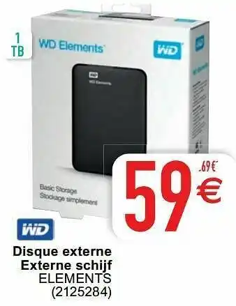 Cora Wd disque externe externe schijf elements aanbieding