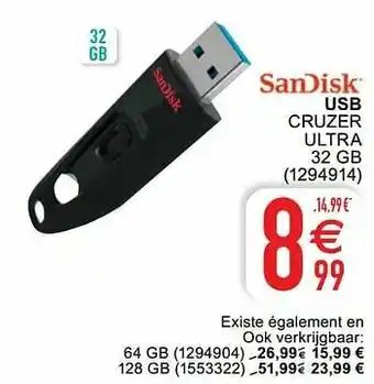 Cora Usb cruzer ultra 32 gb aanbieding