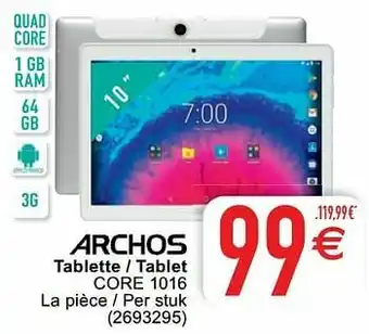 Archos tablette - tablet core 1016