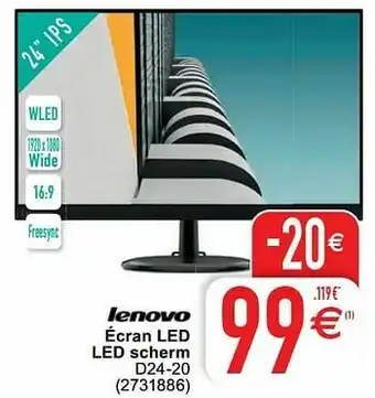 Cora Lenovo écran led led scherm d24-20 aanbieding