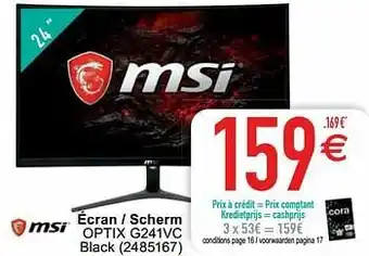 Cora Msi écran - scherm optix g241vc aanbieding