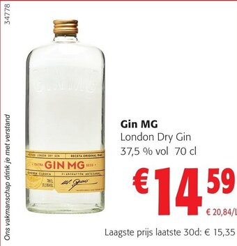 Colruyt Gin MG London Dry Gin 37,5 % vol 70 cl aanbieding