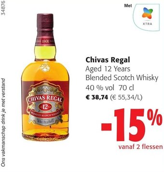 Colruyt Chivas Regal Aged 12 Years Blended Scotch Whisky 40 % vol 70 cl aanbieding