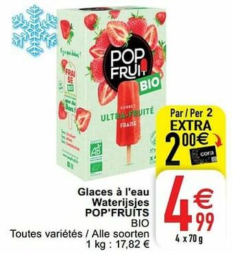 Glaces à l`eau waterijsjes pop`fruits bio