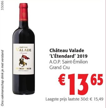 Château Valade 'L'Étendard' 2019 A.O.P. Saint-Émilion Grand Cru