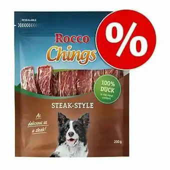 Voordeelpakket! Rocco Chings Steak Style Hondensnacks - Kip (12 x 200 g)