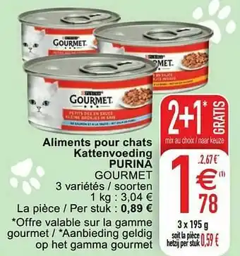 Cora Aliments pour chats kattenvoeding purina gourmet aanbieding