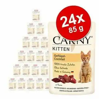Zooplus 24x85g Kitten Maaltijdzakjes Rund, Kalf + Kip Animonda Carny Kattenvoer aanbieding