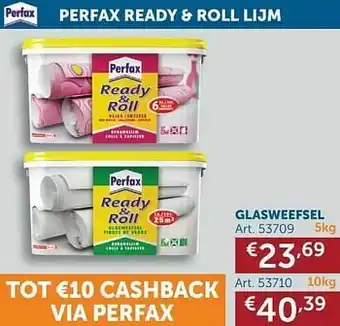 Zelfbouwmarkt Perfax ready + roll lijm glasweefsel aanbieding
