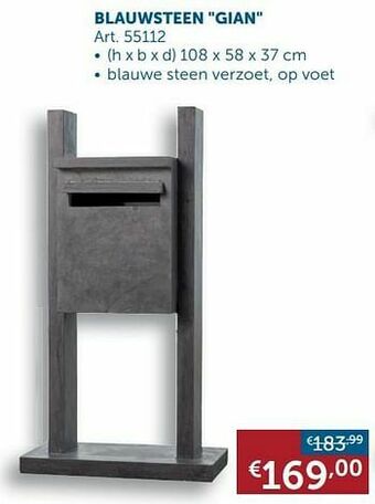 Zelfbouwmarkt Brievenbus blauwsteen gian aanbieding