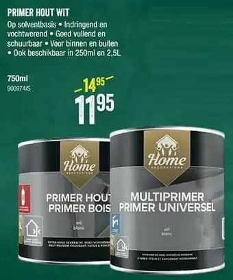 HandyHome Primer hout wit aanbieding