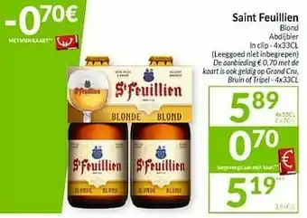 Intermarché Saint feuillien blond abdijbier aanbieding