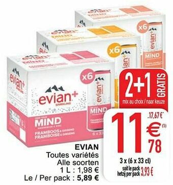 Evian toutes variétés alle soorten
