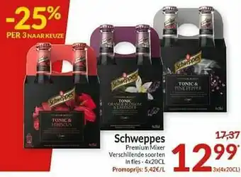 Intermarché Schweppes premium mixer aanbieding