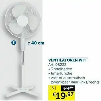 Zelfbouwmarkt Ventilator wit aanbieding
