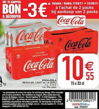 Cora Coca-cola regular, light ou - of zero aanbieding