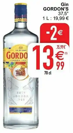 Cora Gin gordon`s 37,5° aanbieding