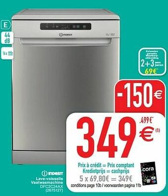 Cora Indesit lave-vaisselle vaatwasmachine dfc2c24ax aanbieding