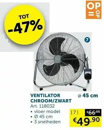 Zelfbouwmarkt Ventilator chroom-zwart aanbieding