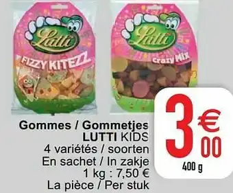 Cora Gommes - gommetjes lutti kids aanbieding