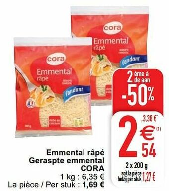 Cora Emmental râpé geraspte emmental cora aanbieding