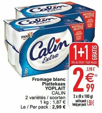 Cora Fromage blanc plattekaas yoplait calin aanbieding